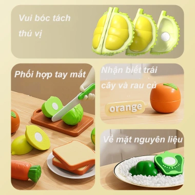 Bộ 23/42PCS Đồ Chơi Cắt Hoa Quả & Rau Củ Cho Bé - An Toàn, Không Mùi, Giá 200K 3 Bộ 23/42PCS Đồ Chơi Cắt Hoa Quả & Rau Củ Cho Bé - An Toàn, Không Mùi, Giá 200K 3