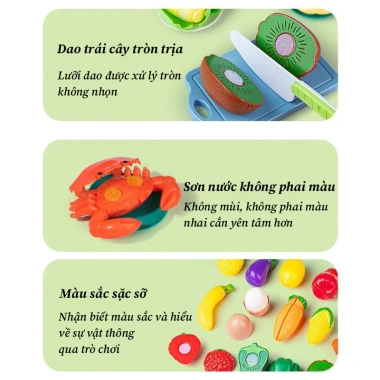 Bộ 23/42PCS Đồ Chơi Cắt Hoa Quả & Rau Củ Cho Bé - An Toàn, Không Mùi, Giá 200K 4 Bộ 23/42PCS Đồ Chơi Cắt Hoa Quả & Rau Củ Cho Bé - An Toàn, Không Mùi, Giá 200K 4