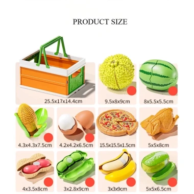 Bộ 23/42PCS Đồ Chơi Cắt Hoa Quả & Rau Củ Cho Bé - An Toàn, Không Mùi, Giá 200K
