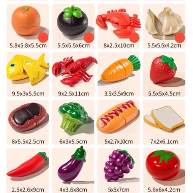 Bộ 23/42PCS Đồ Chơi Cắt Hoa Quả & Rau Củ Cho Bé - An Toàn, Không Mùi, Giá 200K