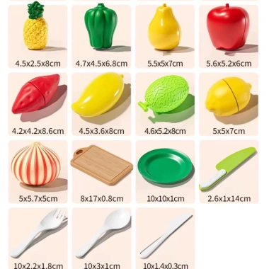 Bộ 23/42PCS Đồ Chơi Cắt Hoa Quả & Rau Củ Cho Bé - An Toàn, Không Mùi, Giá 200K