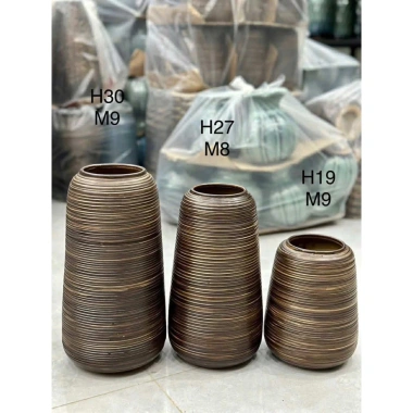 Bộ 3 bình hoa đu đủ vân ganh ngang – Gốm sứ Bát Tràng, cắm hoa, giá 87.000₫ 6