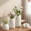 Bộ 3 bình hoa gốm sứ Phúc Tâm An men trắng Bát Tràng 13-24cm, thanh lý giá rẻ 79k