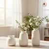 Bộ 3 bình hoa gốm sứ Phúc Tâm An men trắng Bát Tràng 13-24cm, thanh lý giá rẻ 79k 9