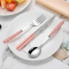 Bộ 3 dụng cụ ăn uống du lịch thép không gỉ - Đũa, thìa, nĩa nhẹ, bền, tiện lợi 5