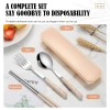 Bộ 3 dụng cụ ăn uống du lịch thép không gỉ - Đũa, thìa, nĩa nhẹ, bền, tiện lợi 7