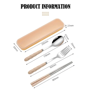 Bộ 3 dụng cụ ăn uống du lịch thép không gỉ - Đũa, thìa, nĩa nhẹ, bền, tiện lợi 9 Bộ 3 dụng cụ ăn uống du lịch thép không gỉ - Đũa, thìa, nĩa nhẹ, bền, tiện lợi 9
