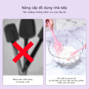 Bộ 3 dụng cụ làm bánh silicon: khay phớt trộn lớn‑nhỏ, cọ quét dầu - Giá sỉ 27.000₫