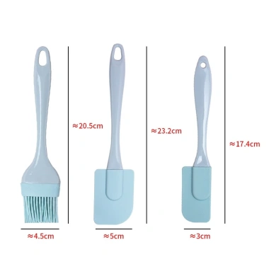 Bộ 3 dụng cụ làm bánh silicon: khay phớt trộn lớn‑nhỏ, cọ quét dầu - Giá sỉ 27.000₫
