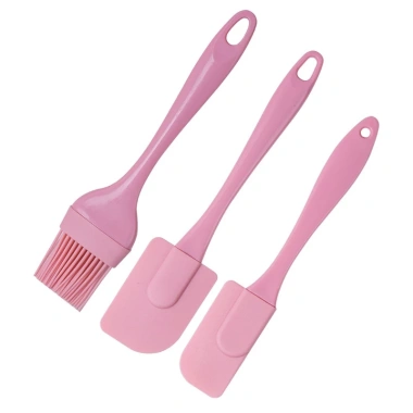 Bộ 3 dụng cụ làm bánh silicon: khay phớt trộn lớn‑nhỏ, cọ quét dầu - Giá sỉ 27.000₫