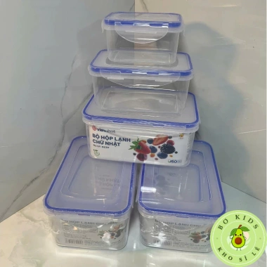 Bộ 3 hộp đựng thực phẩm nhựa Việt Nhật, dùng được lò vi sóng, chỉ 40.000đ