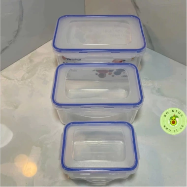 Bộ 3 hộp đựng thực phẩm nhựa Việt Nhật, dùng được lò vi sóng, chỉ 40.000đ