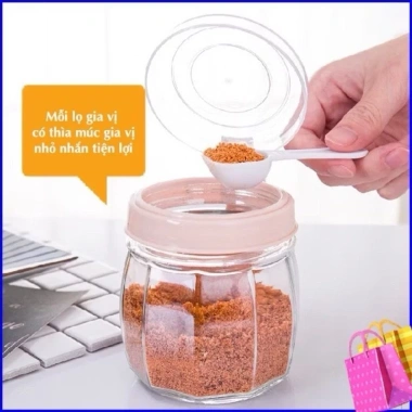 Bộ 3 hộp hũ đựng gia vị nắp bật tiện dụng Việt Nhật kèm thìa - Giá ưu đãi 28,165₫ 4