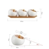 Bộ 3 hũ đựng gia vị nghiêng 20 độ nắp gỗ + khay gỗ tre & thìa sứ - Giá ưu đãi 175k 5