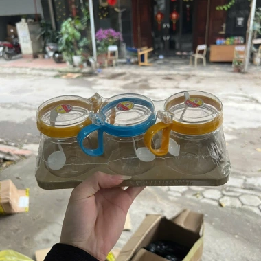 Bộ 3 hũ gia vị nhà bếp Việt Nhật DN377 kèm thìa và khay tiện lợi - 28.000đ 9