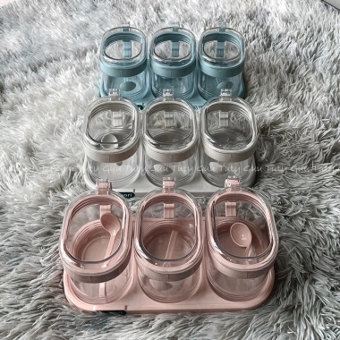 Bộ 3 lọ đựng gia vị có thìa Việt Nhật, hũ năp đay tiện dụng, giá 50.000đ