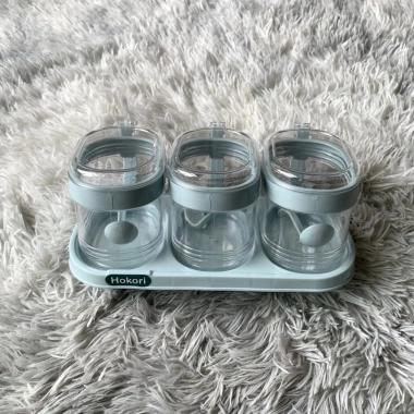 Bộ 3 lọ đựng gia vị có thìa Việt Nhật, hũ năp đay tiện dụng, giá 50.000đ