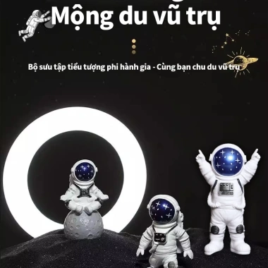 Bộ 3 Mô Hình Phi Hành Gia Vũ Trụ ICON - Trang Trí Bàn Làm Việc, Bánh Kem, Decor Nhà Cửa, Resin Cao Cấp, Giá 26.000₫