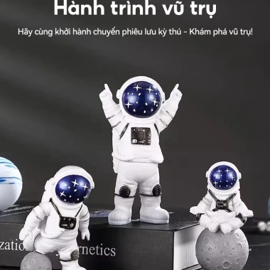 Bộ 3 Mô Hình Phi Hành Gia Vũ Trụ ICON - Trang Trí Bàn Làm Việc, Bánh Kem, Decor Nhà Cửa, Resin Cao Cấp, Giá 26.000₫