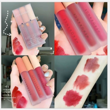 Bộ 3 Son Kem Lì Herorange Fluffy Lip Glaze - Màu tươi sáng, mịn mượt, 56.000₫