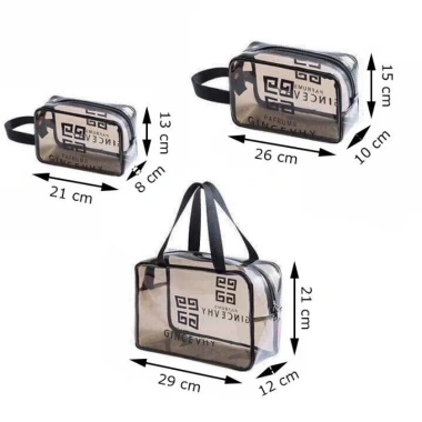 Bộ 3 Túi Gincevhy Trong Suốt Đựng Đồ, Mỹ Phẩm Du Lịch - Thời Trang, Giá 49.999₫