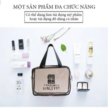 Bộ 3 túi trong suốt đựng đồ, mỹ phẩm du lịch thời trang - Giá chỉ 55.000đ
