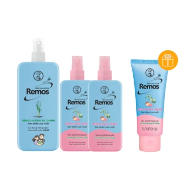 Bộ 3 xịt chống muỗi Remos Sả Chanh 150ml + 2 Baby Spray 70ml + Kem Remos 70g - Giá chỉ 218.500 VND 2