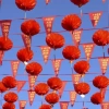 Bộ 30 Đèn lồng giấy nilon đỏ chống nước - Tết, văn phòng, khai trương, đuôi chữ phúc 8