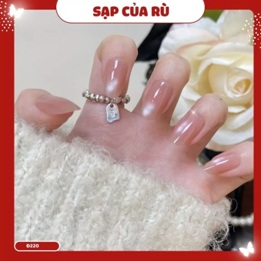 Bộ 30 móng tay giả Đ220 NGẮN form oval sơn gel mắt mèo - Nail tinh tế cho Tết miền Nam, chỉ 43.289₫