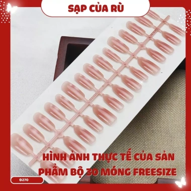 Bộ 30 móng tay giả Đ220 NGẮN form oval sơn gel mắt mèo - Nail tinh tế cho Tết miền Nam, chỉ 43.289₫