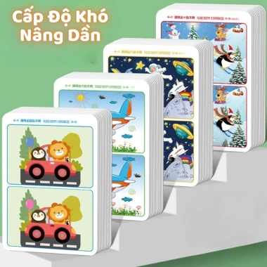 Bộ 32 trang tìm điểm khác nhau - Đồ chơi viết xóa tái sử dụng, rèn luyện tư duy cho trẻ, giá 38.000 2