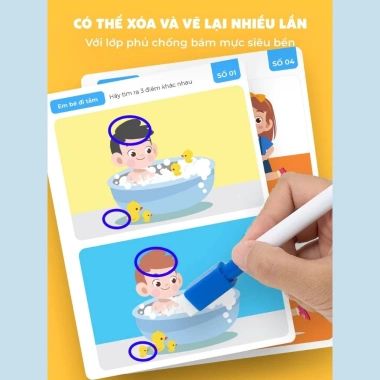 Bộ 32 trang tìm điểm khác nhau - Đồ chơi viết xóa tái sử dụng, rèn luyện tư duy cho trẻ, giá 38.000 3