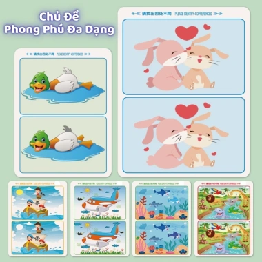 Bộ 32 trang tìm điểm khác nhau - Đồ chơi viết xóa tái sử dụng, rèn luyện tư duy cho trẻ, giá 38.000 5