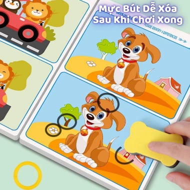 Bộ 32 trang tìm điểm khác nhau - Đồ chơi viết xóa tái sử dụng, rèn luyện tư duy cho trẻ, giá 38.000 8