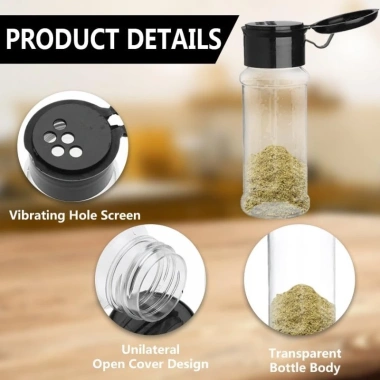 Bộ 3/6/9 chai gia vị 100ml trong suốt nhựa BPA-free, phù hợp BBQ, muối tiêu, bình lắc - 27.499đ