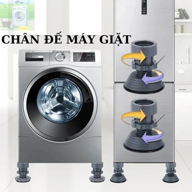 Bộ 4 chân chống rung máy giặt, tủ lạnh – Đế cao su chống trượt, giảm ồn, tăng chiều cao 2.025, giá 15.000₫