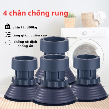 Bộ 4 chân chống rung máy giặt, tủ lạnh – Đế cao su chống trượt, giảm ồn, tăng chiều cao 2.025, giá 15.000₫