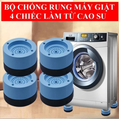 Bộ 4 chân chống rung máy giặt, tủ lạnh – Đế cao su chống trượt, giảm ồn, tăng chiều cao 2.025, giá 15.000₫