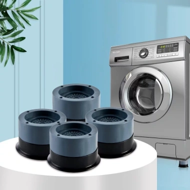 Bộ 4 chân chống rung máy giặt, tủ lạnh - Đế cao su, điều chỉnh chiều, chống trượt