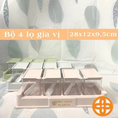 Bộ 4 hũ đựng gia vị cao cấp nhựa trong - Thiết kế sang trọng, giá ưu đãi 29.398đ 2