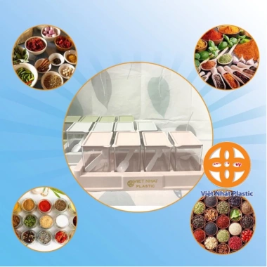 Bộ 4 hũ đựng gia vị cao cấp nhựa trong - Thiết kế sang trọng, giá ưu đãi 29.398đ 8