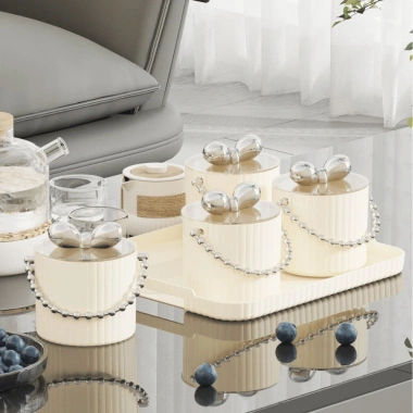 Bộ 4 Hũ Mứt Tết Hình Nơ Đựng Bánh Kẹo, Nắp Đậy & Quai Cầm, Trang Trí Bàn Sang Trọng Tết 2.026 Giá 97.000đ 5 Bộ 4 Hũ Mứt Tết Hình Nơ Đựng Bánh Kẹo, Nắp Đậy & Quai Cầm, Trang Trí Bàn Sang Trọng Tết 2.026 Giá 97.000đ 5
