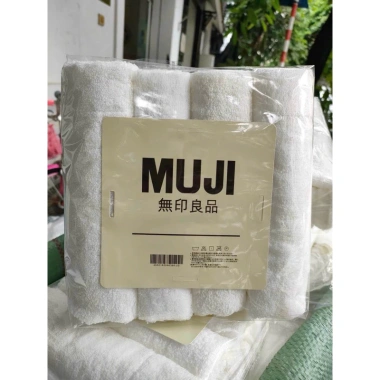 Bộ 4 khăn muji trắng 35x80cm - Siêu mềm, thấm hút nhanh, giá chỉ 86.000đ