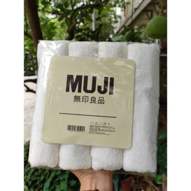 Bộ 4 khăn muji trắng 35x80cm - Siêu mềm, thấm hút nhanh, giá chỉ 86.000đ
