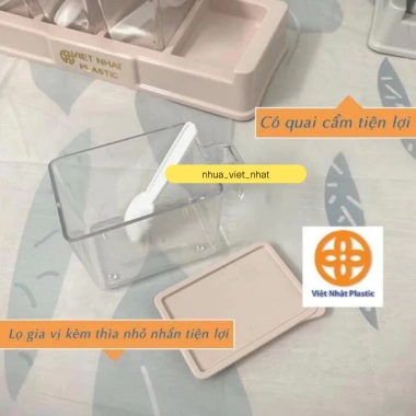 Bộ 4 lọ đựng gia vị GIÁ HỦY DIỆT có thìa Việt Nhật, hũ bền đẹp nắp đậy tiện dụng - chỉ 50.000đ 6