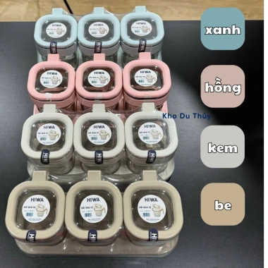 Bộ 4 lọ gia vị Hiwa kèm muỗng, khay đựng, hũ kín không ẩm ỉu, chỉ 38.350 VND 5