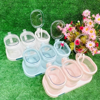 Bộ 4 lọ gia vị Hiwa kèm muỗng, khay đựng, hũ kín không ẩm ỉu, chỉ 38.350 VND 8