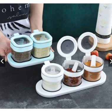 Bộ 4 lọ gia vị Hiwa kèm muỗng, khay đựng, hũ kín không ẩm ỉu, chỉ 38.350 VND 9