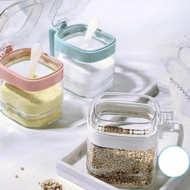 Bộ 4 lọ gia vị Hokori, nắp kèm thìa, hũ đựng mì chính, bột canh - chỉ 30.000 VND 5
