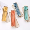 Bộ 4 Muỗng Đũa Dao Nĩa Nhựa Wheat Straws Sinh Học Màu Morandi 20cm Giá chỉ 22.000 VND 8